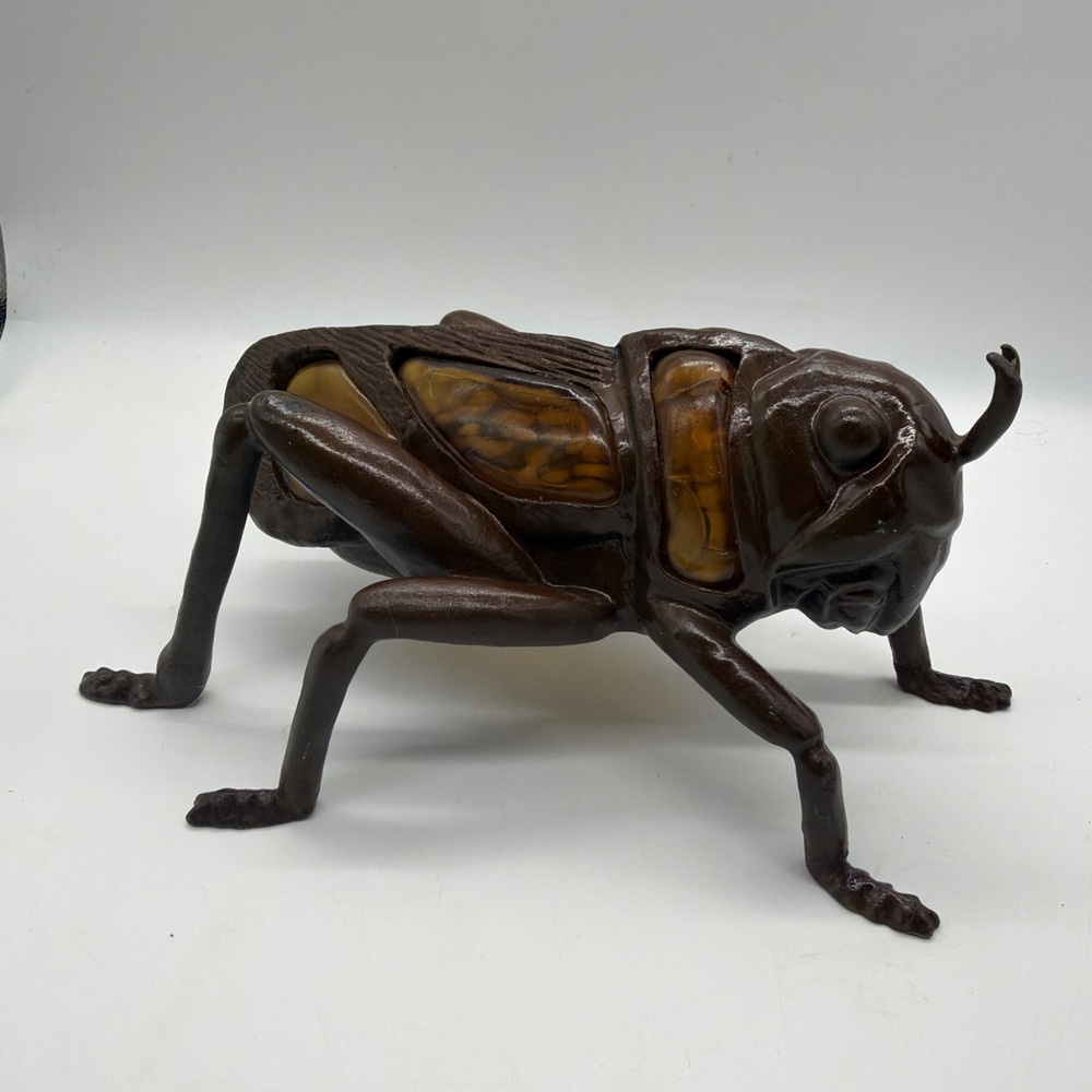 Bronze‎ Amber Grasshopper Vintage Large  Locust Insect Garden Decor